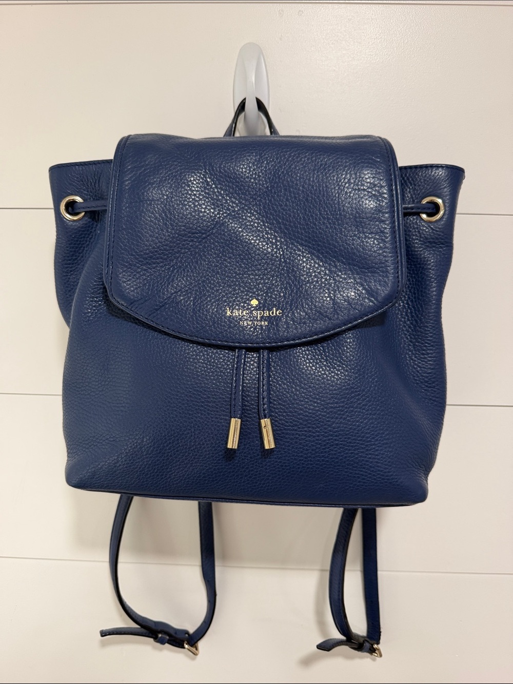 KATE SPADE Mulberry Street Small Breezy Blue Pebbled Leather Backpack WKRU3939